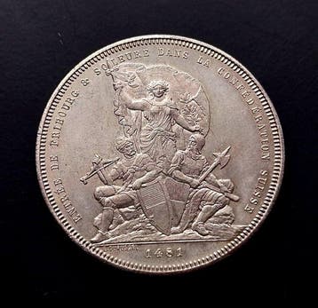 Zwitserland. 5 Francs 1881 / Fribourg Shooting Festival