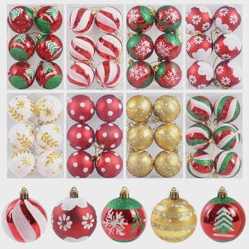 Set van 6 Kerstballen - 6cm Diameter - Decoratieve Kerstboom, Diversen, Verzenden, Nieuw