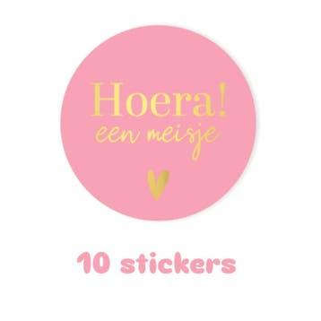 10x sticker - HOERA een meisje - geboorte - baby - leuk i..., Ophalen of Verzenden, Nieuw, Meerdere stickers
