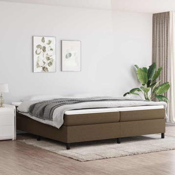 vidaXL Boxspring bed stof donkerbruin 200x200 cm, Bruin, Verzenden, Overige maten, 200 cm