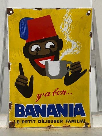 Banania - Emaille plaat - 30x21cm - Gemaakt van een dikke