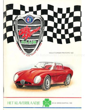1998 ALFA ROMEO CLUB HET KLAVERBLAADJE 83 NEDERLANDS, Nieuw, Alfa Romeo, Author
