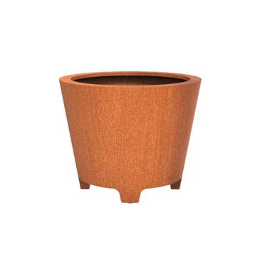Cortenstaal plantenbak taps Ø100x80cm - Met poten, Tuin en Terras, Bloembakken en Plantenbakken, 100 cm of meer, Rond, Nieuw, Metaal