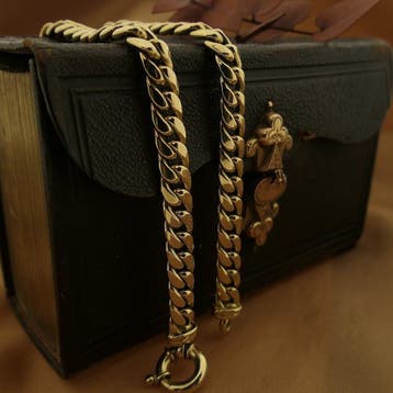 Robuust gouden gourmet schakelcollier (Ketting), Sieraden, Tassen en Uiterlijk, Kettingen, Ophalen of Verzenden, Gebruikt, Goud