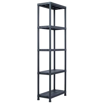 vidaXL Opbergrek 125 kg 60x30x180 cm kunststof zwart, Verzenden, Nieuw
