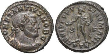 Bronze 293-306 n Chr Rom Constantinus I (genannt Chlorus)..., Postzegels en Munten, Verzenden