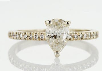Ring - 14 karaat Geel goud - 0.97ct. tw. Diamant, Nieuw