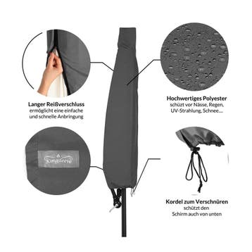 Parasolhoes Antraciet 3m (Parasols-Zonwering), Verzenden, Nieuw
