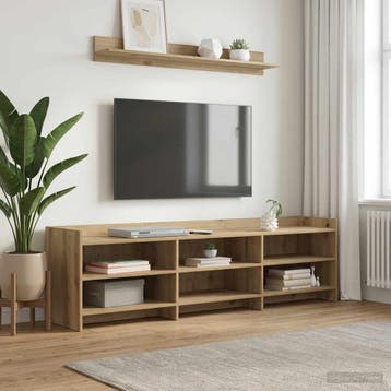 vidaXL TV-kast 168 x 33 x 47 cm Artisanaal eiken Bewerkt, Minder dan 50 cm, Verzenden, Nieuw, Minder dan 100 cm