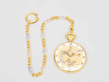 Een vergulde Aero Watch Neuchatel zakhorloge., Gebruikt