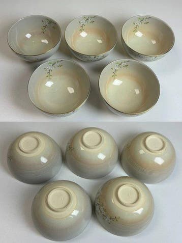 Tachikichi Dance of Flowers Tea Bowl Set (Set of 5) - Kom