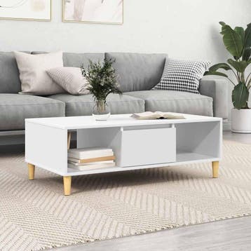 vidaXL Salontafel Wit 102 x 55 x 35 cm Bewerkt hout, Verzenden, Nieuw, Overige houtsoorten, 50 tot 100 cm