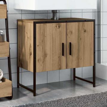 vidaXL Wastafelkast 60x33x60 cm bewerkt hout artisanaal, Verzenden, Nieuw