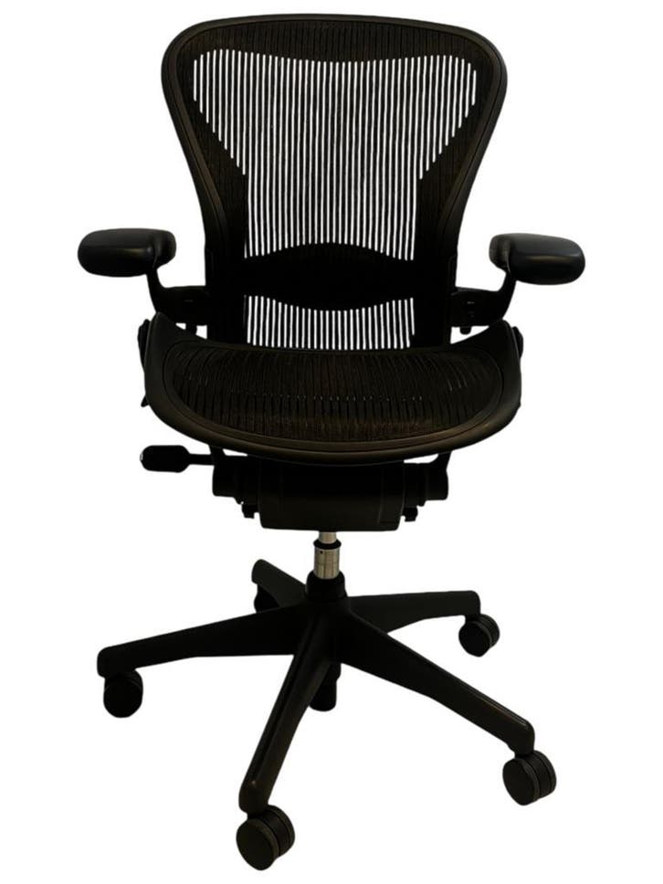 100x Zwarte Refurbished Herman Miller Aeron Maat C, Huis en Inrichting, Bureaustoelen, Bureaustoel, Zwart, Zo goed als nieuw, Ergonomisch