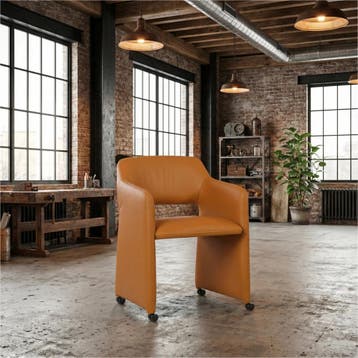 Leren eetkamerstoel Icon - Toledo Mandarin (oranje), Huis en Inrichting, Stoelen, Ophalen of Verzenden, Nieuw, Leer, Bohemian, Eigentijds, Industrieel, Klassiek, Modern, Retro, Romantisch, Scandinavisch, Vintage