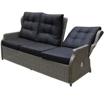Ibiza stoel-bank loungeset 6-delig verstelbaar grijs, Tuin en Terras, Tuinsets en Loungesets, Ophalen of Verzenden, Nieuw, Wicker