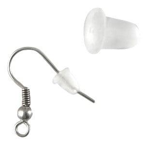 20 x Oorbel stoppers rubber 4 mm – gat 0,5 mm – transpar, Ophalen of Verzenden, Nieuw, Overige typen