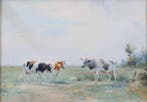Adrianus Johannes Groenewegen (1874-1963) - Koeien, Antiek en Kunst