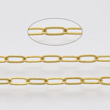 50 cm DQ Paperclip ketting ovaal gesoldeerd 6 x 2,6 mm –.., Ophalen of Verzenden, Nieuw, Kraal