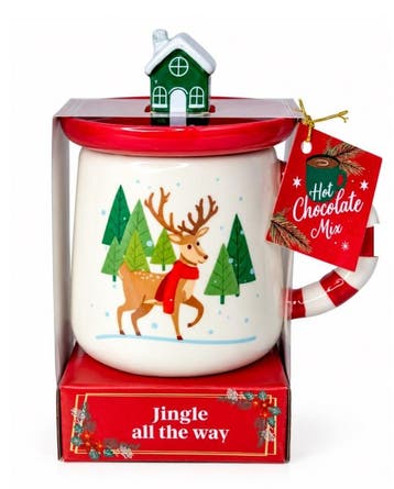 Kerstmok Rendier Jingle All The Way, Deksel en Chocoladem..., Diversen, Verzenden, Nieuw