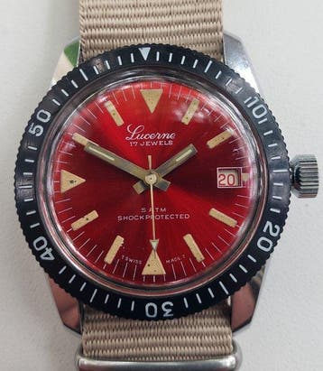Lucerne Vintage Diver - Zonder minimumprijs - Heren -, Nieuw