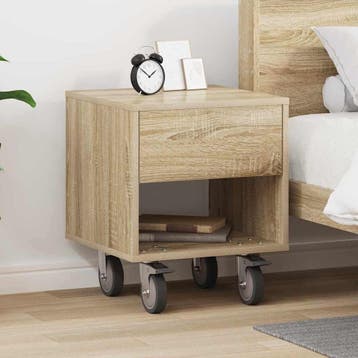 vidaXL Nachtkastje Sonoma Eiken 40,5 x 40 x 48 cm Bewerkt, Minder dan 45 cm, Verzenden, Nieuw, Minder dan 55 cm