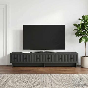 vidaXL TV-kast 147 x 34,5 x 30 cm Zwart Bewerkt hout, Minder dan 50 cm, Verzenden, Nieuw, Minder dan 100 cm