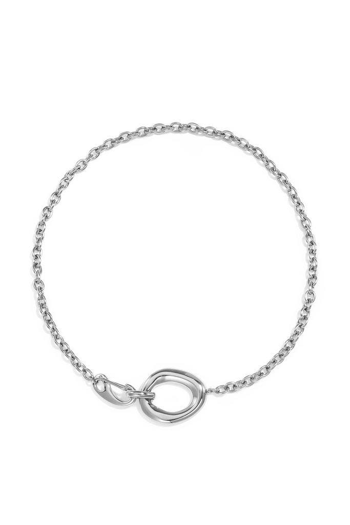Goudlief Ketting met organische en ovaalvormige frontslui..., Sieraden, Tassen en Uiterlijk, Kettingen, Zilver, Nieuw, Overige materialen