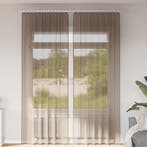 vidaXL Gordijnen voile met roedezakken 2 st lichtbruin, Huis en Inrichting, Verzenden, Nieuw, Bruin