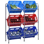vidaXL Opbergrek voor 6 kratten 96x33x116 cm steel, Huis en Inrichting, Kasten | Stellingkasten, Verzenden, Nieuw