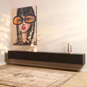 Zwevend tv meubel Madison Black | 280 cm | Starfurn, Ophalen of Verzenden, Nieuw