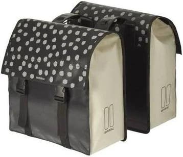 Dubbele fietstas Basil Urban Load 48-53 liter - Zwart / Wit, Verzenden, Nieuw