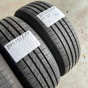 2 x Pirelli Cinturato P7 205-55-17 Zomerbanden 7mm, Auto-onderdelen, Gebruikt, 17 inch, Band(en), Personenwagen