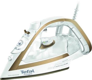 Tefal Puregliss FV8042 Stoomstrijkijzer Goud Wit - Gebruikt, Ophalen of Verzenden, Nieuw