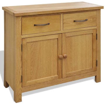 vidaXL Dressoir 90x33,5x83 cm massief eikenhout, Huis en Inrichting, Verzenden, Nieuw, Overige houtsoorten, Minder dan 50 cm