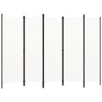vidaXL Kamerscherm met 5 panelen 250x180 cm wit, Verzenden, Nieuw