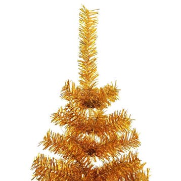 vidaXL Kunstkerstboom met standaard 240 cm PET goudkleurig, Verzenden, Nieuw