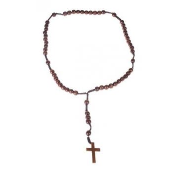 Carnaval verkleed sieraden - Rozenkrans ketting van hout v.., Verzenden, Nieuw