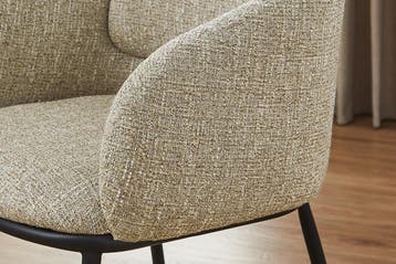 Stoel FLORENZ met armleuningen, gestructureerde stof, beige,, Huis en Inrichting, Stoelen, Ophalen of Verzenden, Nieuw