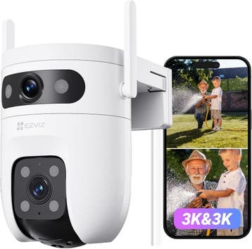 WiFi Bewakingscamera Buiten | 3K Dual Lens | Tweedekansje, Audio, Tv en Foto, Videobewaking, Ophalen of Verzenden, Zo goed als nieuw