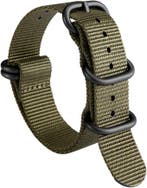 DrPhone Nylon Flex Strap - Nylon Horlogeband - 18mm - Zwarte, Verzenden, Nieuw