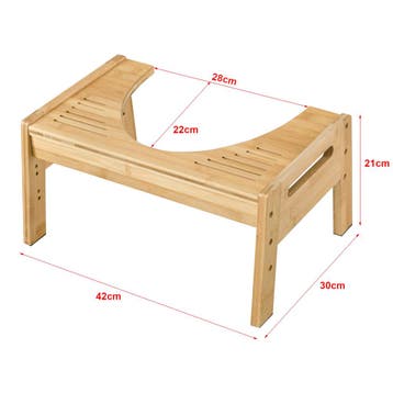 [en.casa] Toiletkrukje Kalajoki bamboe 21x42x30 cm houtkleur, Verzenden, Nieuw