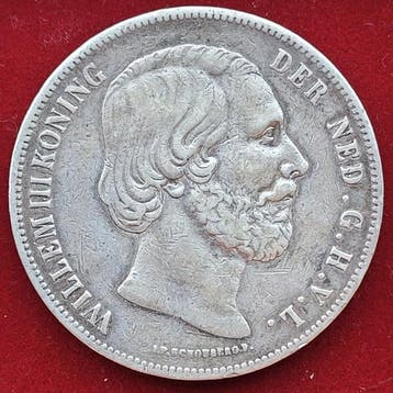 Nederland. Willem III. 2 1/2 Gulden 1859 (Zonder