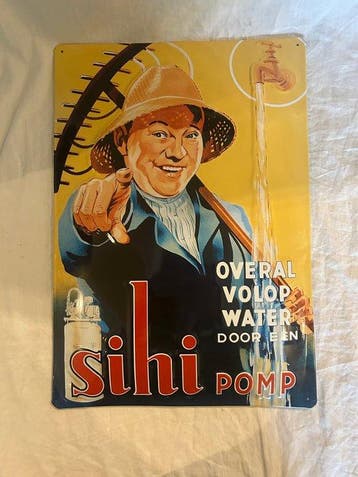Sihi pomp - Reclamebord - blik