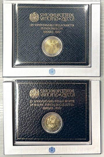 Vaticaan. 2 Euro 2022 Paul VI + Mère Teresa (2 monnaies)