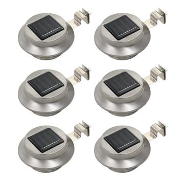 vidaXL LED-solarlampen rond 12 cm wit 6 st, Verzenden, Nieuw, Rvs, Zonne-energie