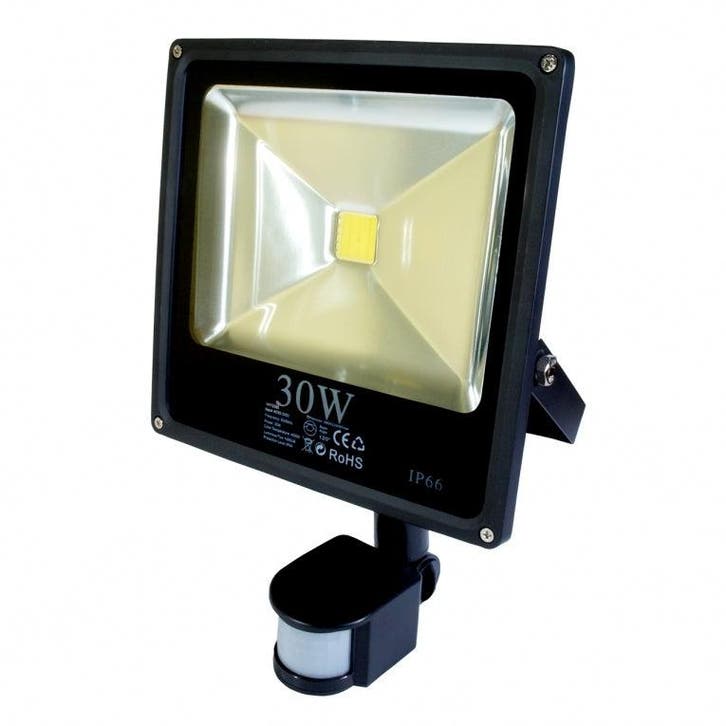 30W PIR LED Schijnwerper warm wit 3000K Slim, Tuin en Terras, Buitenverlichting, Ophalen of Verzenden
