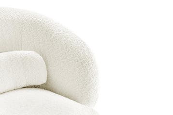 Fauteuil BOSSA NOVA 360° draaibaar bouclé wit - 43526, Huis en Inrichting, Ophalen of Verzenden, Nieuw