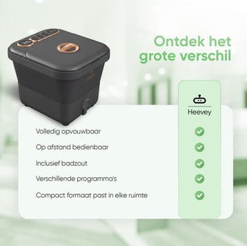 Heevey Premium Voetenbad - Massage - Inklapbaar voetbad -, Ophalen of Verzenden, Nieuw