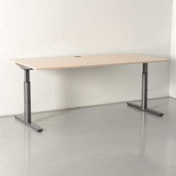 Gispen TM bureau, eiken blad, 180 x 90 cm, hoogte instelbaar, Ophalen of Verzenden, Nieuw